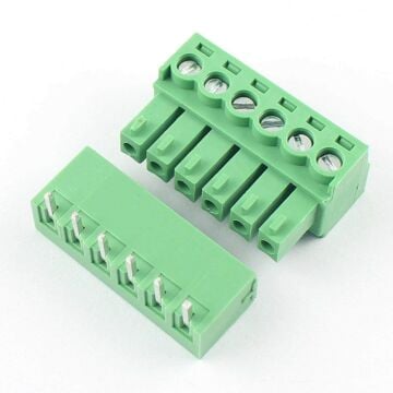 6 Pin 3.81mm 90 Derece Geçmeli Takım Klemens