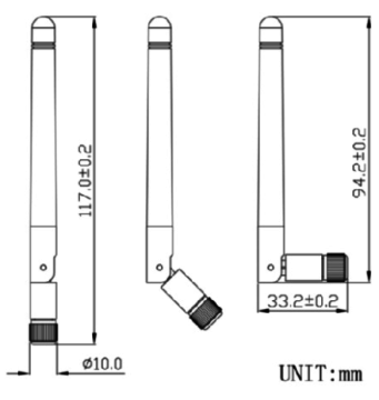 GSM Anten SMA 90-180 Derece BT-G-402