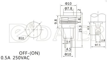 Yeşil Buton (Metal 10mm Diyafon Push Buton)