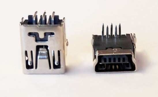 Mini USB Konnektör B Type 90 Derece T/R Dişi