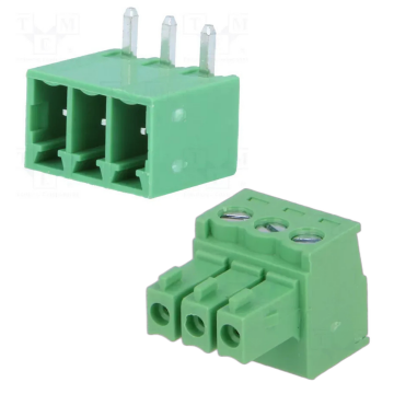 3 Pin 3.5mm 90 Derece Geçmeli Takım Klemens