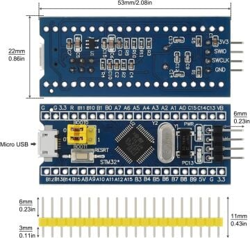STM32F103C8T6 ARM Mini Geliştirme Kartı
