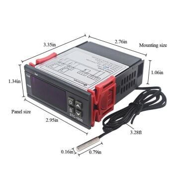 STC-1000 AC 110-220V 10A LCD Ekranlı NTC Sensörlü Termostat Sıcaklık Kontrol Modülü