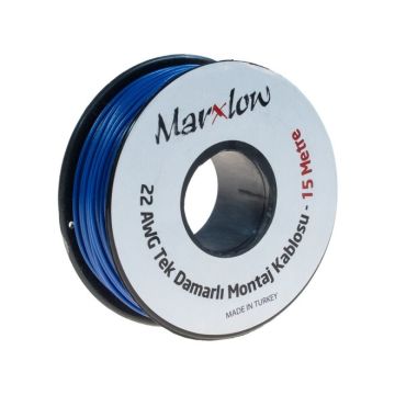 Tek Damarlı Montaj Kablosu 22AWG 15MT Mavi
