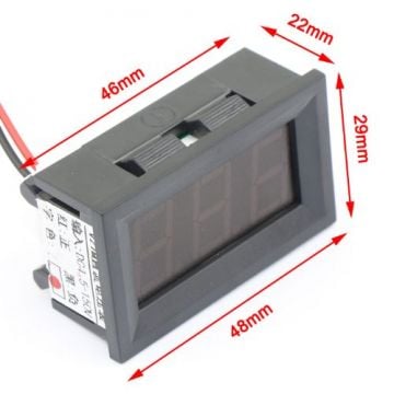 5.0-120VDC Panel Tipi Voltmetre Kırmızı