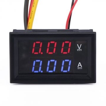 0-100VDC / 0-10ADC VOLMETRE/AMPERMETRE