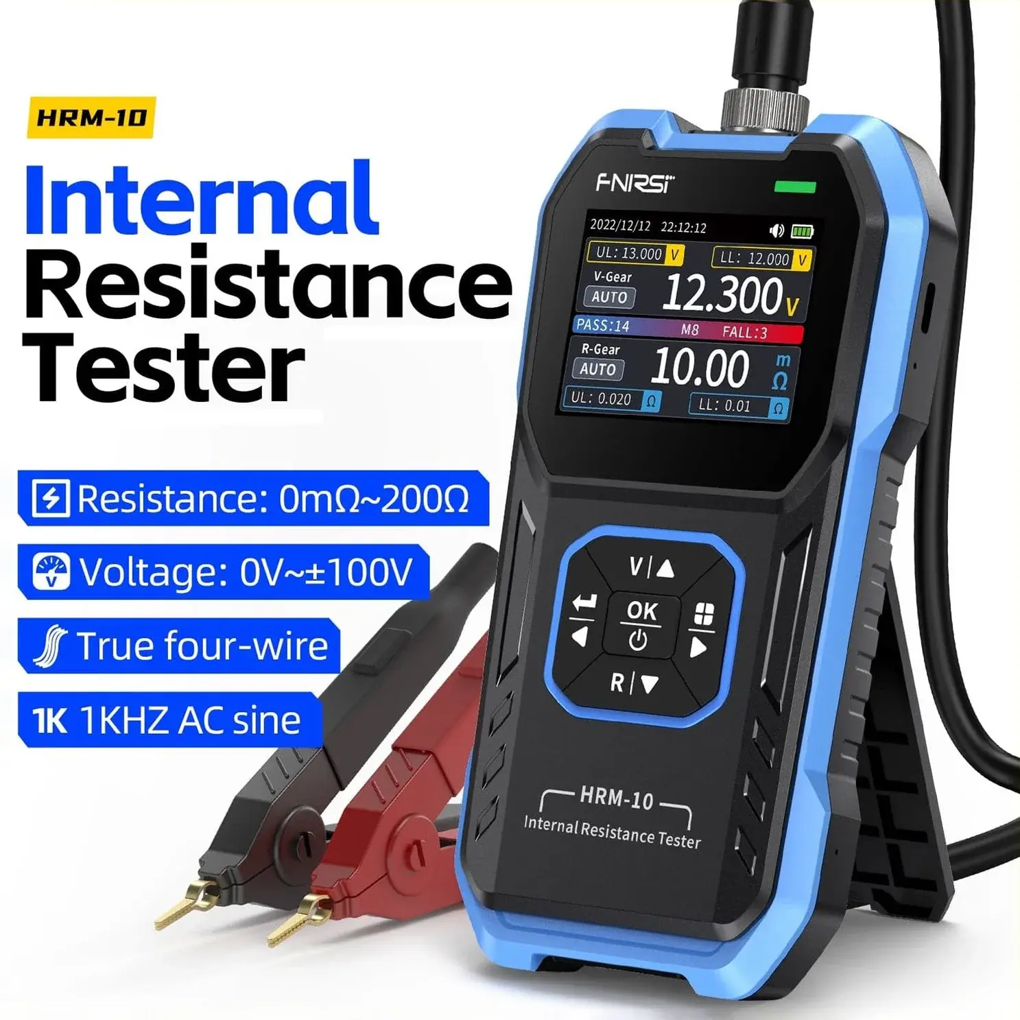 FNIRSI HRM‑10 Pil Voltajı ve İç Direnç Test Cihazı