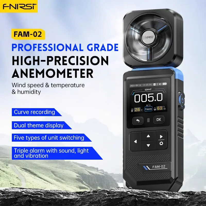 FNIRSI FAM-02 Yüksek Hassasiyetli Rüzgar Hızı Ölçer Anemometre