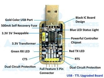 USB to TTL UART CH340G Dönüştürücü Modülü