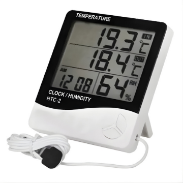 HTC-2 Dijital Saat Nem Ve Sıcaklık Ölçer Termometre