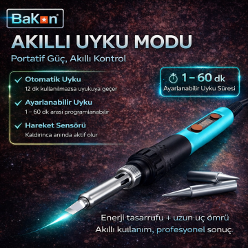 BK606 Isı Ayarlı Portatif Dijital Kalem Havya 90W