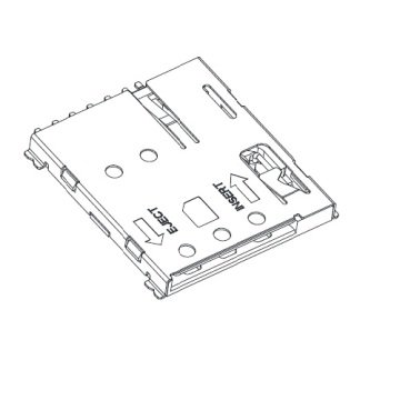 Nano BT-08 Nano Sim Kart Konnektör  Push Push Type