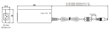 12V 3.3A 40W Adaptör - GST40A12-P1J + Power Kablosu