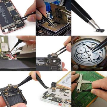 9 Parça Antistatik ESD Hassas Cımbız Seti
