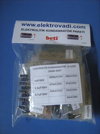 Muhtelif Elektrolitik Kondansatör Paketi