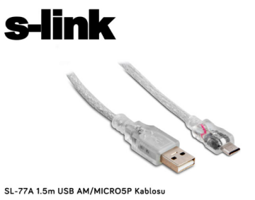 Micro USB Kablo S-Link 5 pin 1.5mt SL-77A