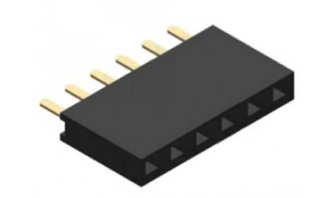 1X6 Pin Header Dişi 2.54mm 180 Derece