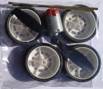 TEKERLEK (Ø42MM 4 ADET) TEK KANAT PERVANE 1.5-3V DC MOTOR