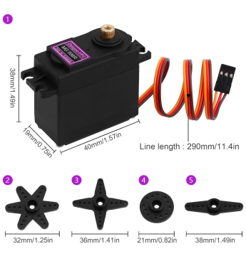 MG996R Tower Pro Yüksek Torklu Servo Motor – 360 Derece