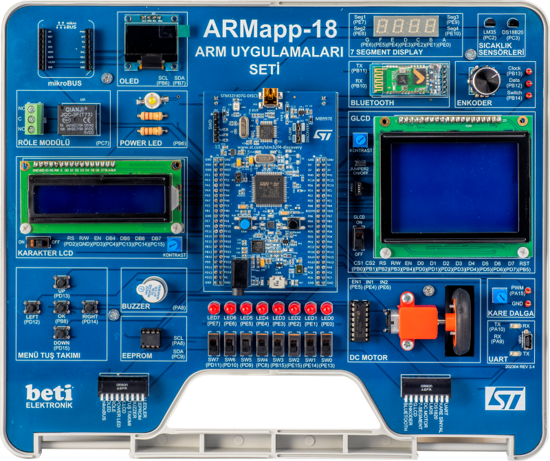 ARMapp-18 STM32 ARM Uygulamaları Seti