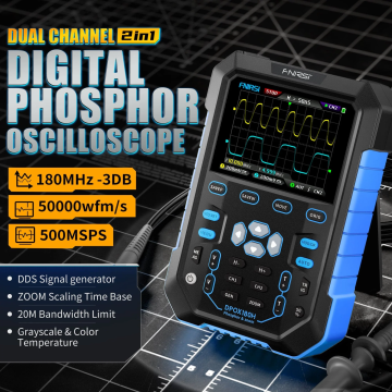 FNIRSI DPOX180H 2 Kanal 180MHz 50000wfms/s El Tipi Fosfor Dijital Osiloskop ve Sinyal Jeneratörü