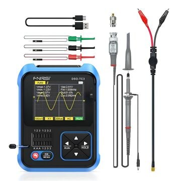 FNIRSI DSO-TC3 El Tipi Dijital Osiloskop & Transistör Test Cihazı & Fonksiyon Sinyal Jeneratörü + Prob Kiti