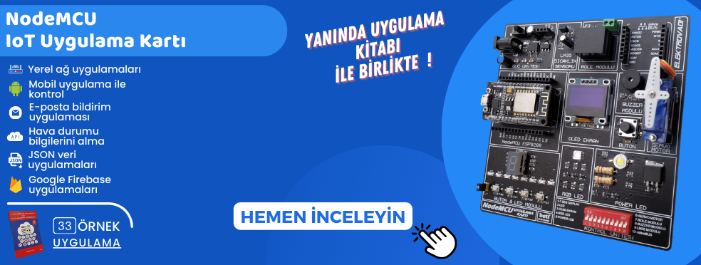 NodeMCU uygulama kartı elektrovadi.com'da!